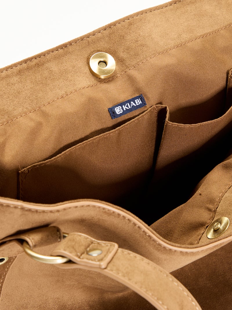 Bolso hobo con flecos Kaki - Kiabi
