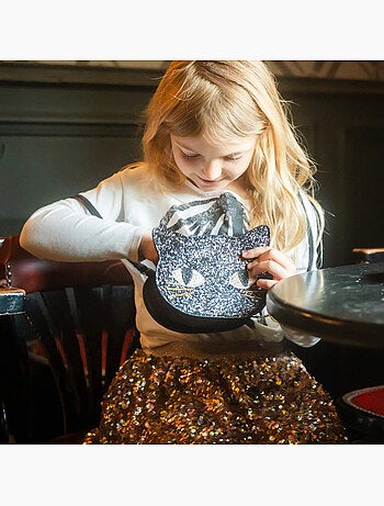 Bolso infantil gato negro con purpurina | Great Pretenders