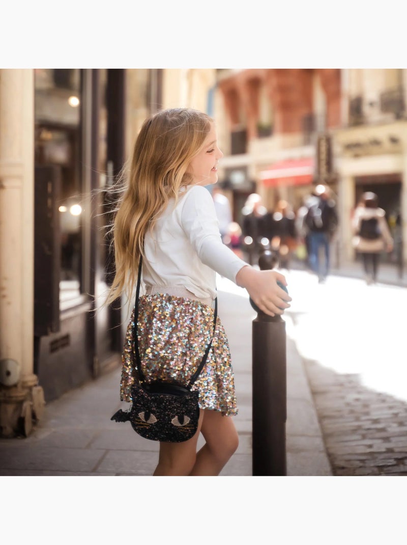 Bolso infantil gato negro con purpurina | Great Pretenders Negro - Kiabi