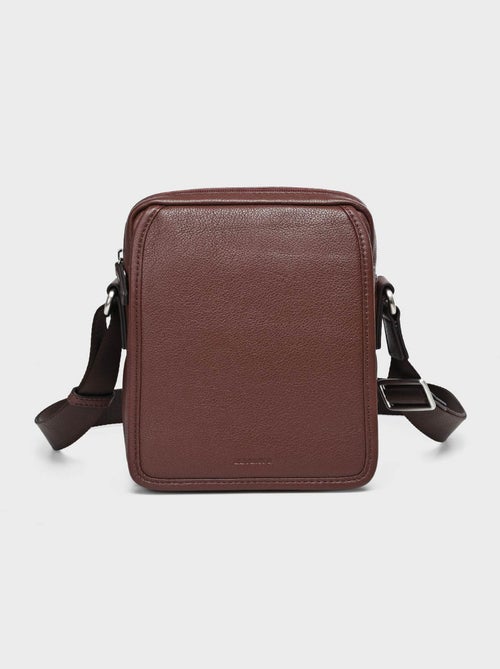 Bolso masculino de piel con solapa - AFIBEL - Kiabi