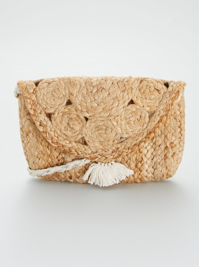 Bolso pequeño de tela de yute BEIGE - Kiabi