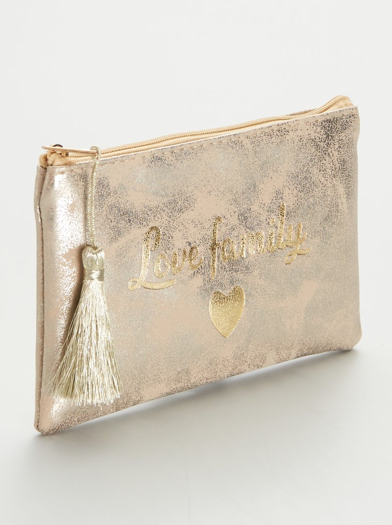 Bolso pequeño de terciopelo dorado BEIGE - Kiabi
