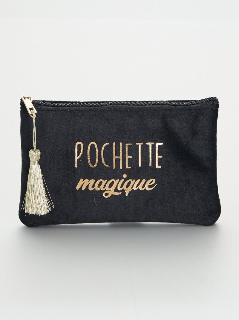 Bolso pequeño de terciopelo negro NEGRO - Kiabi