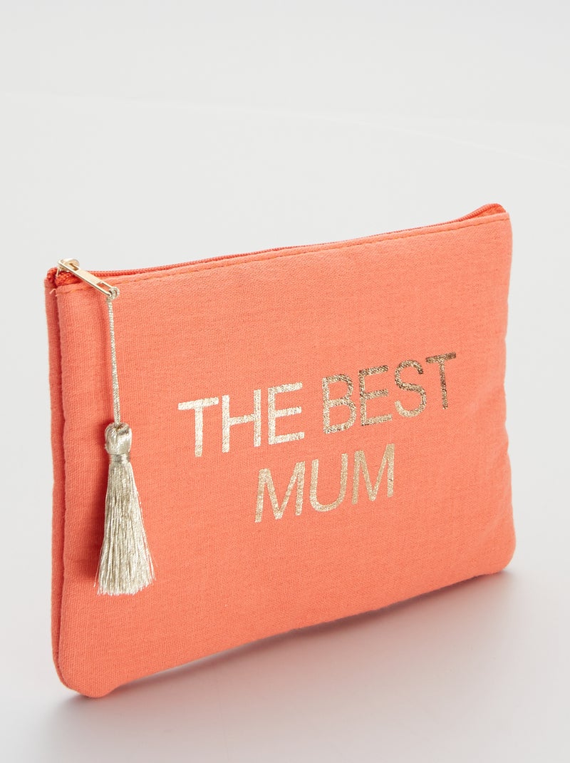 Bolso pequeño estampado 'the best mum' coral - Kiabi