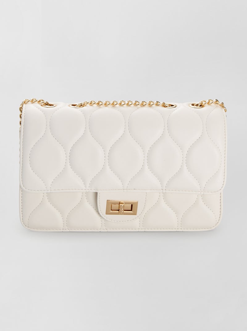 Bolso quilted con bandolera blanco - Kiabi