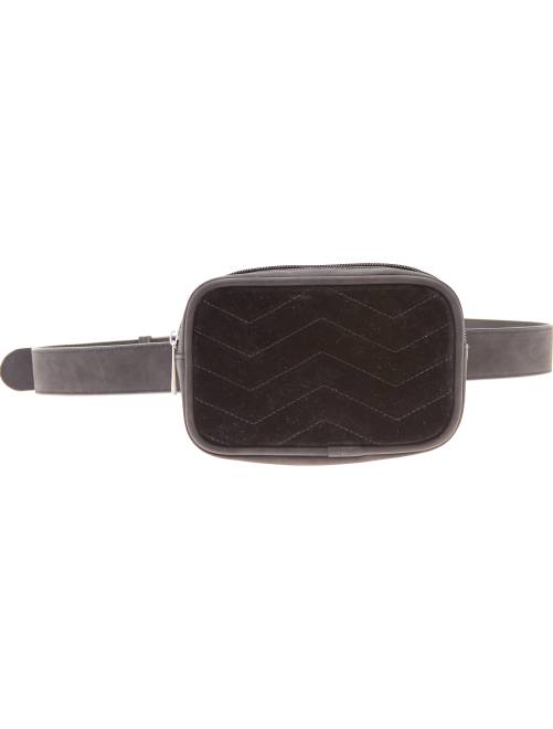 Bolso riÃ±onera de terciopelo                             negro Mujer talla 34 a 48

