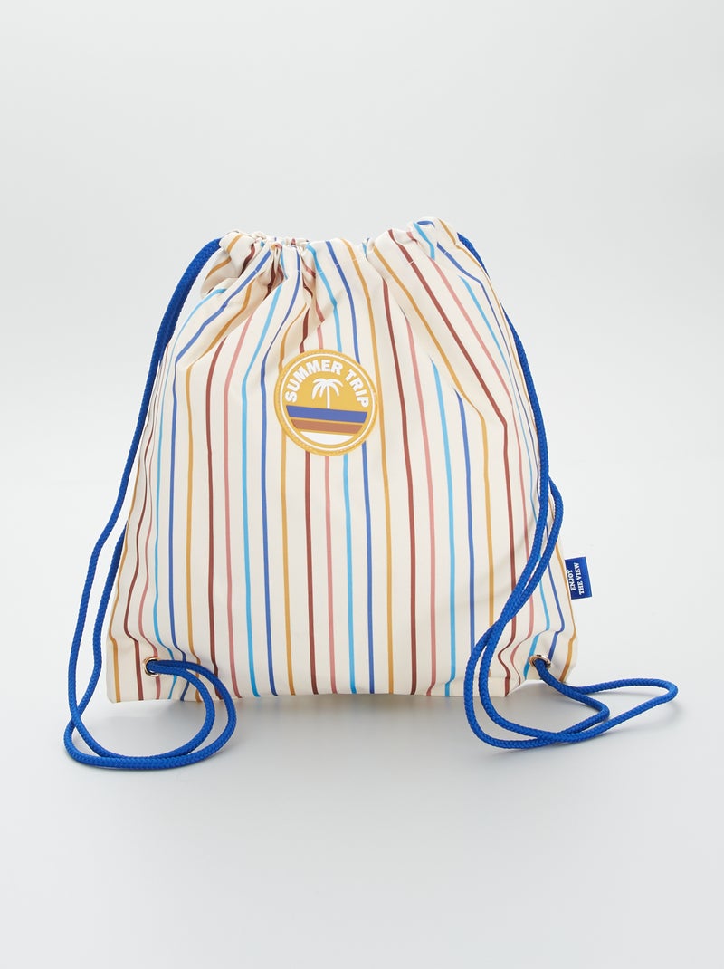 Bolso saco de rayas multicolor - Kiabi