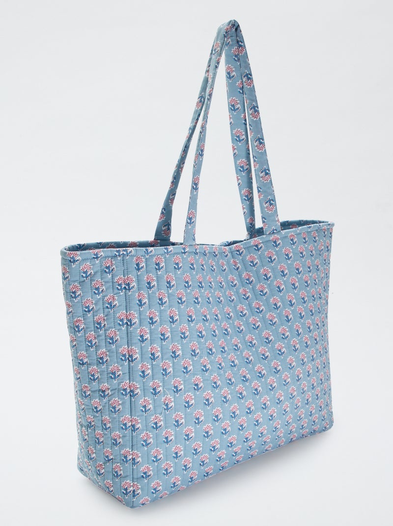 Bolso shopper acolchado estampado AZUL - Kiabi