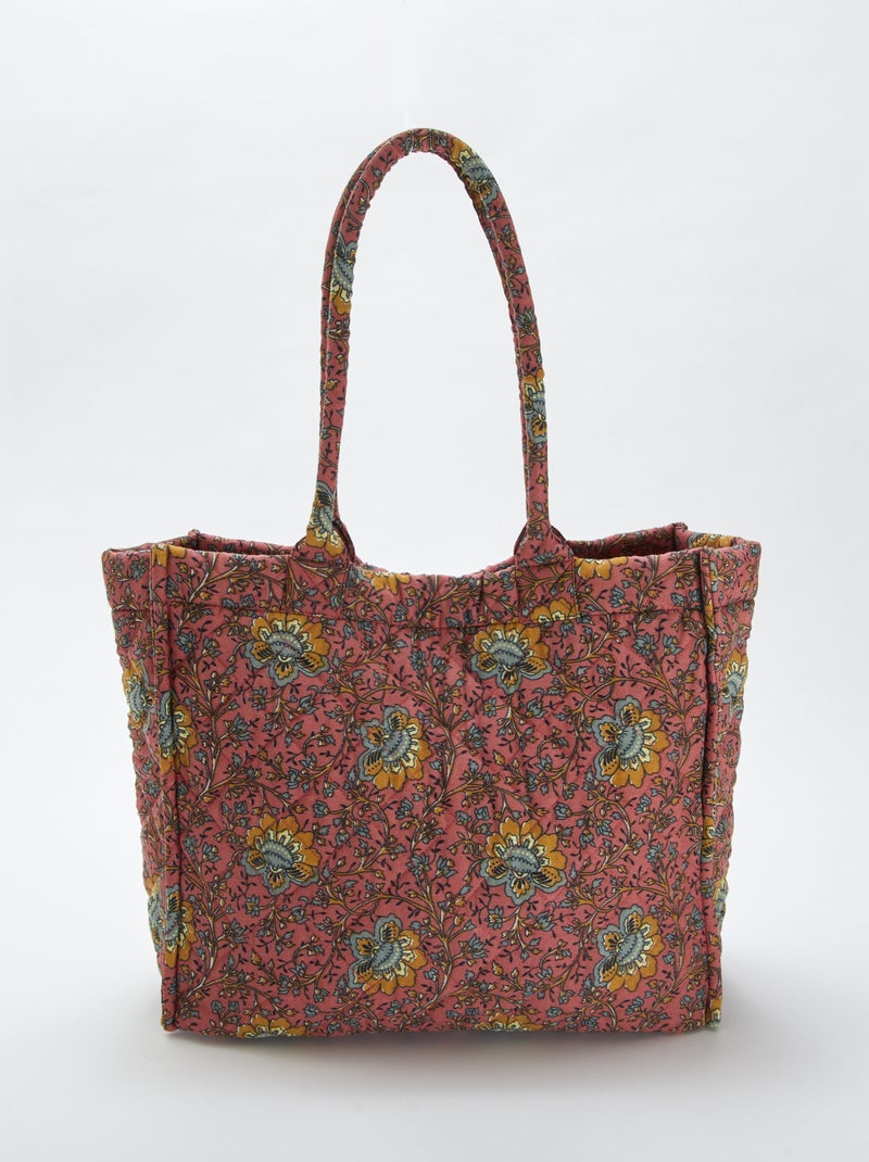 Bolso shopper acolchado estampado ROSA - Kiabi