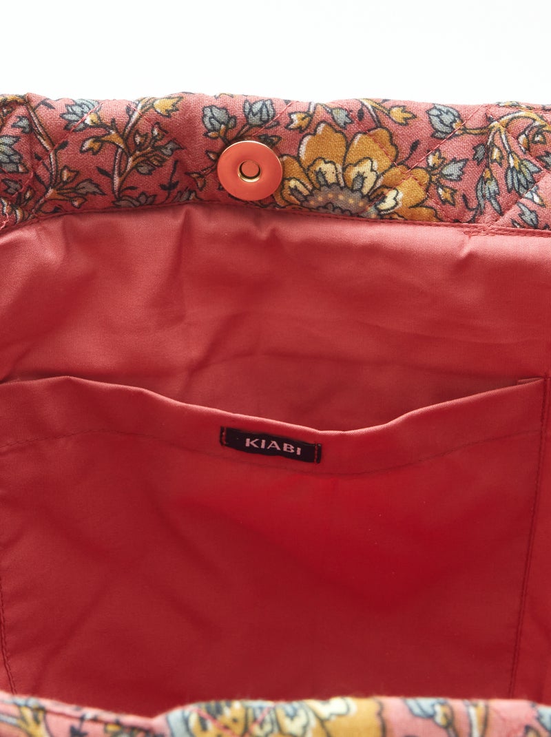 Bolso shopper acolchado estampado ROSA - Kiabi