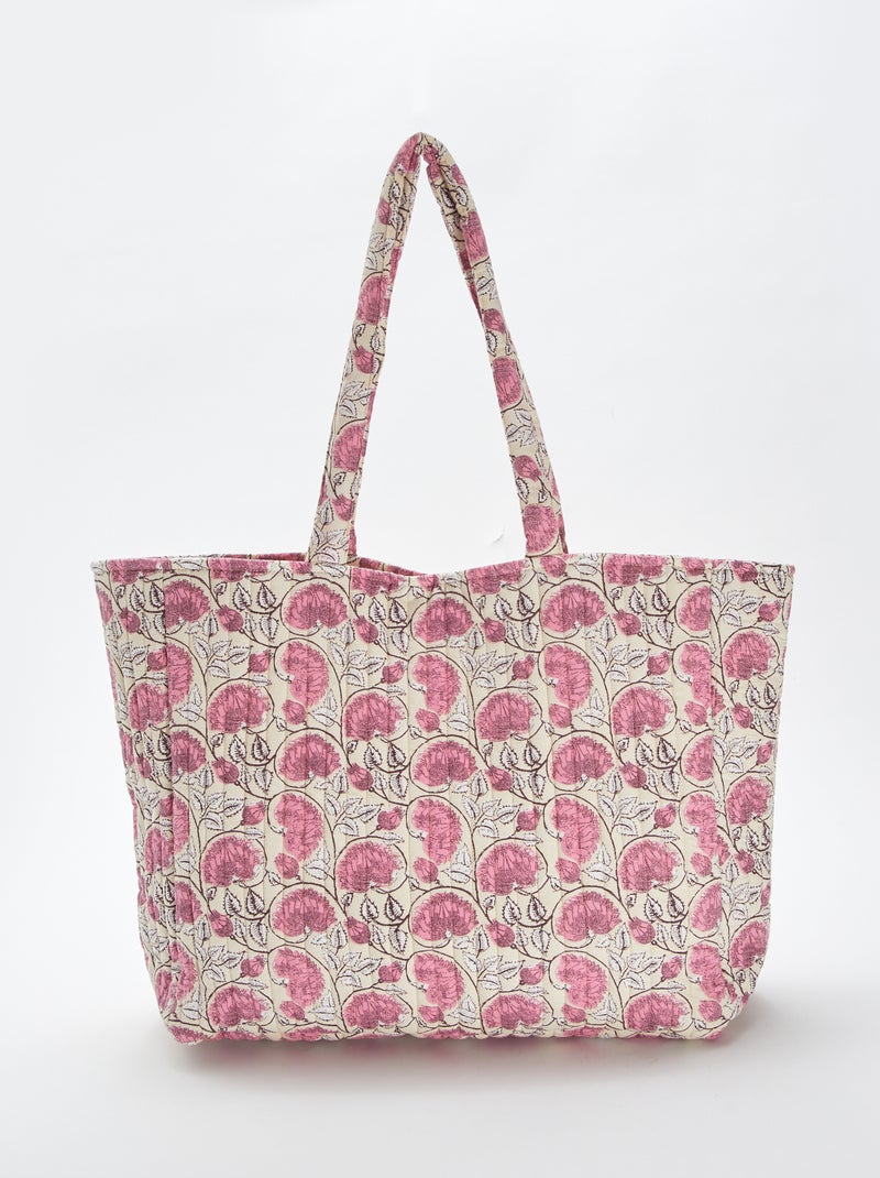 Bolso shopper acolchado estampado ROSA - Kiabi