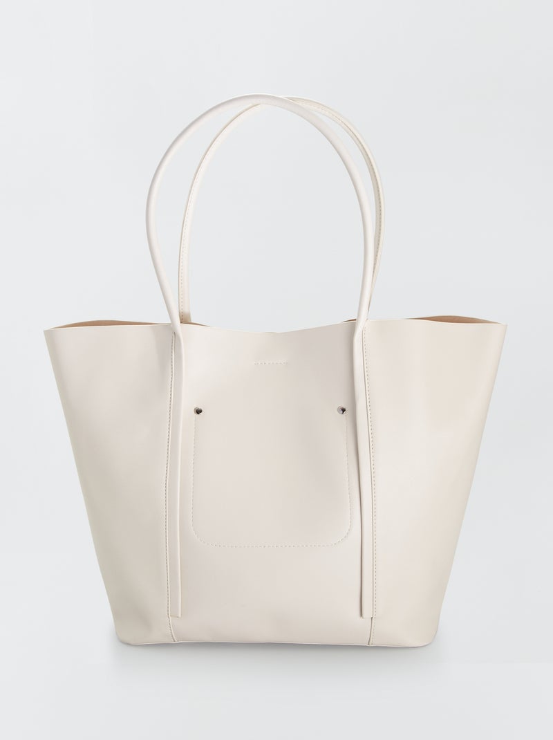 Bolso shopper con asas grandes BEIGE - Kiabi