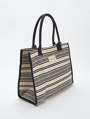 Bolso shopper con estampado de rayas