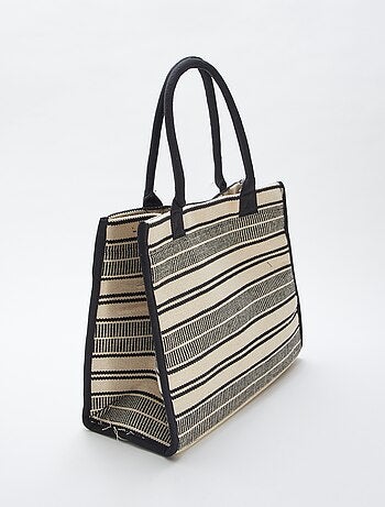 Bolso shopper con estampado de rayas
