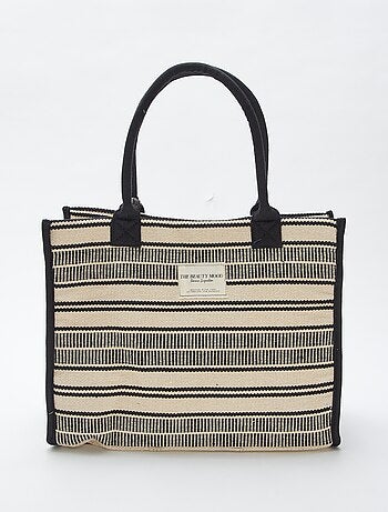Bolso shopper con estampado de rayas