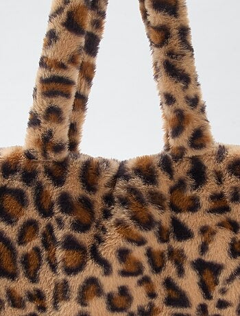 Bolso shopper de imitación de piel de leopardo
