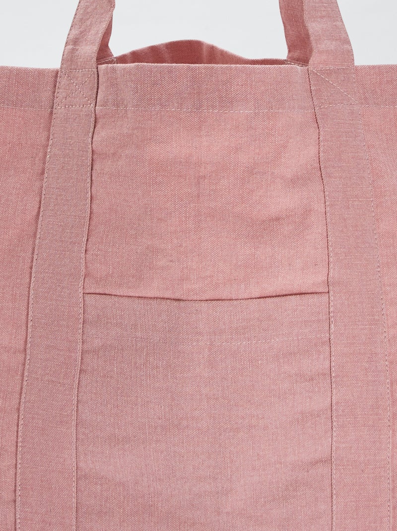 Bolso shopper de playa extragrande de algodón ROSA - Kiabi