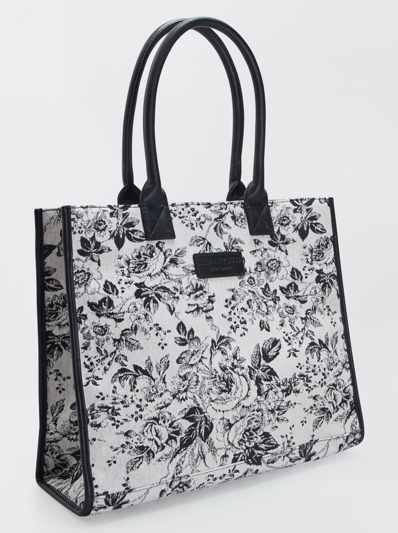 Bolso shopper de terciopelo Negro - Kiabi