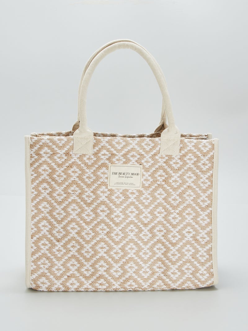 Bolso shopper estampado beige - Kiabi