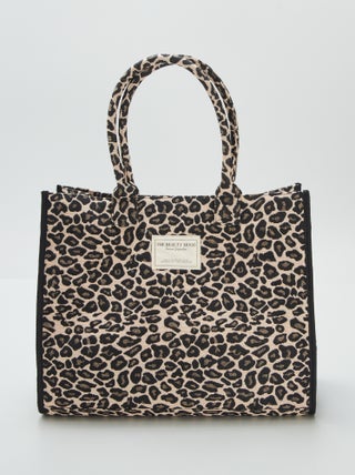 Bolso shopper estampado de 'leopardo'