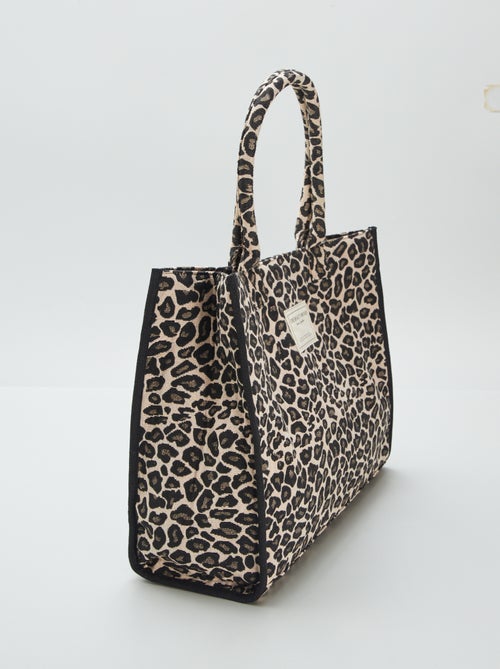 Bolso shopper estampado "leopardo" - Kiabi