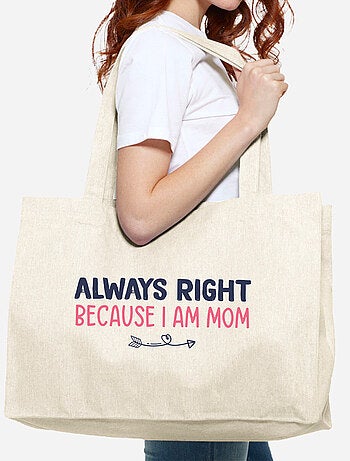 Bolso shopper grande de algodón ALWAYS RIGHT MOM