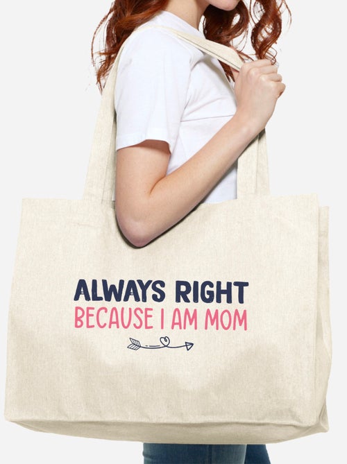 Bolso shopper grande de algodón ALWAYS RIGHT MOM - Kiabi