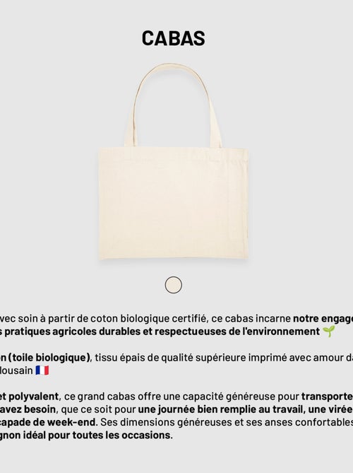 Bolso shopper grande de algodón ALWAYS RIGHT MOM - Kiabi