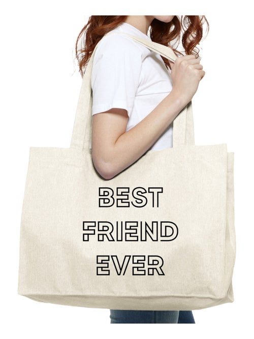 Bolso shopper grande de algodón BEST FRIEND EVER - Kiabi