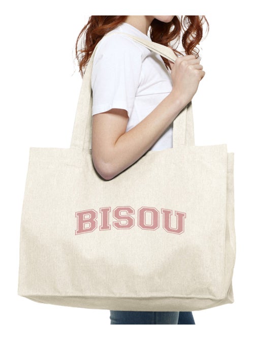 Bolso shopper grande de algodón BISOU TYPO USA - Kiabi Bolso shopper grande de algodón BISOU TYPO USA - Kiabi