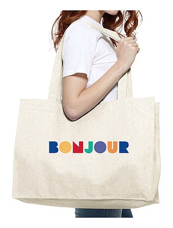 Bolso shopper grande de algodón BONJOUR COLORÉ