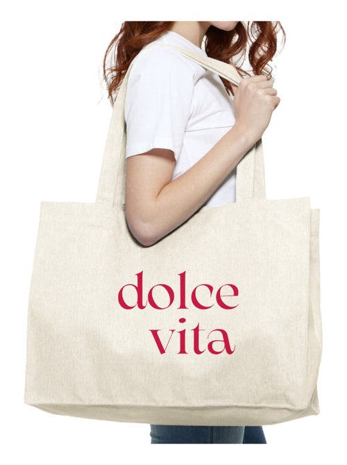 Bolso shopper grande de algodón DOLCE VITA ROUGE - Kiabi Bolso shopper grande de algodón DOLCE VITA ROUGE - Kiabi