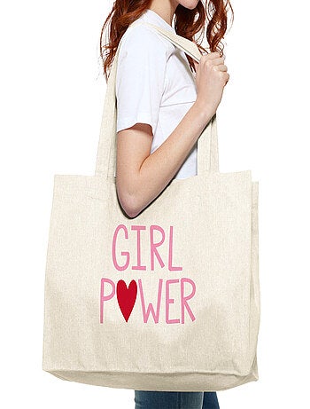Bolso shopper grande de algodón GIRL POWER MPT