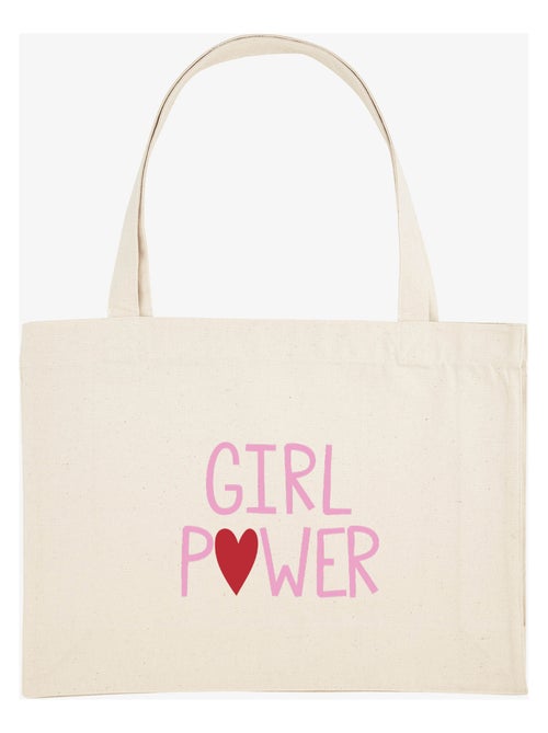 Bolso shopper grande de algodón GIRL POWER MPT - Kiabi