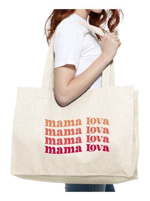 Bolso shopper grande de algodón MAMA LOVA - Kiabi Bolso shopper grande de algodón MAMA LOVA - Kiabi