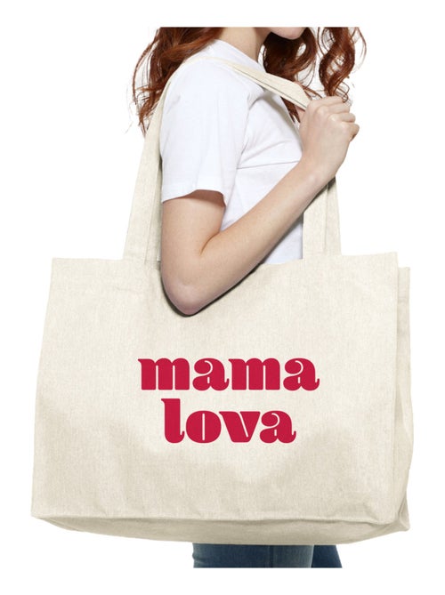 Bolso shopper grande de algodón MAMA LOVA CŒUR ROUGE - Kiabi Bolso shopper grande de algodón MAMA LOVA CŒUR ROUGE - Kiabi