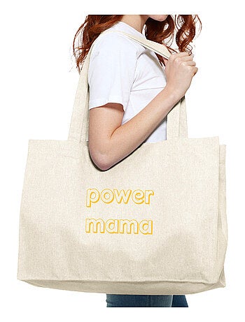 Bolso shopper grande de algodón POWER MAMA