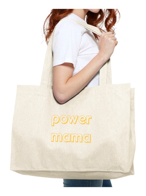 Bolso shopper grande de algodón POWER MAMA - Kiabi Bolso shopper grande de algodón POWER MAMA - Kiabi