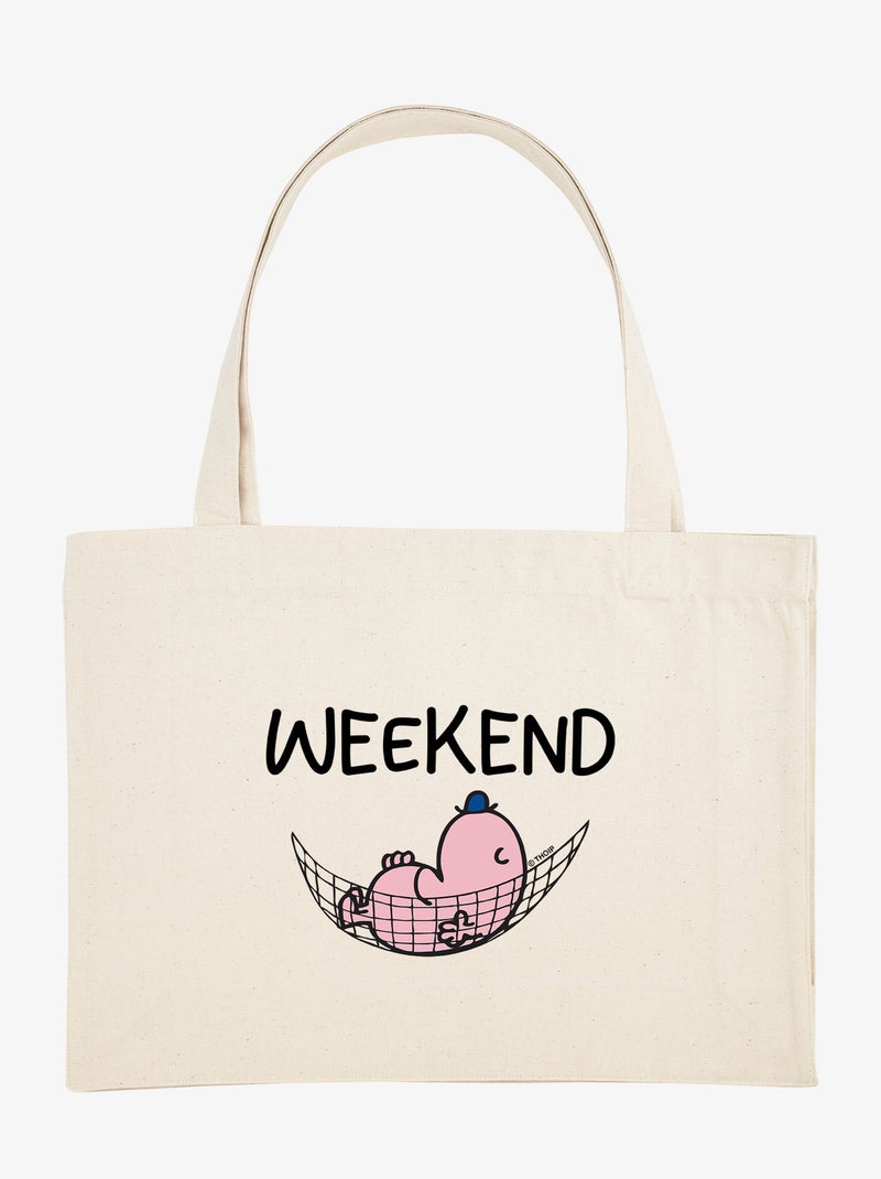 Bolso shopper grande de algodón WEEKEND Beige - Kiabi