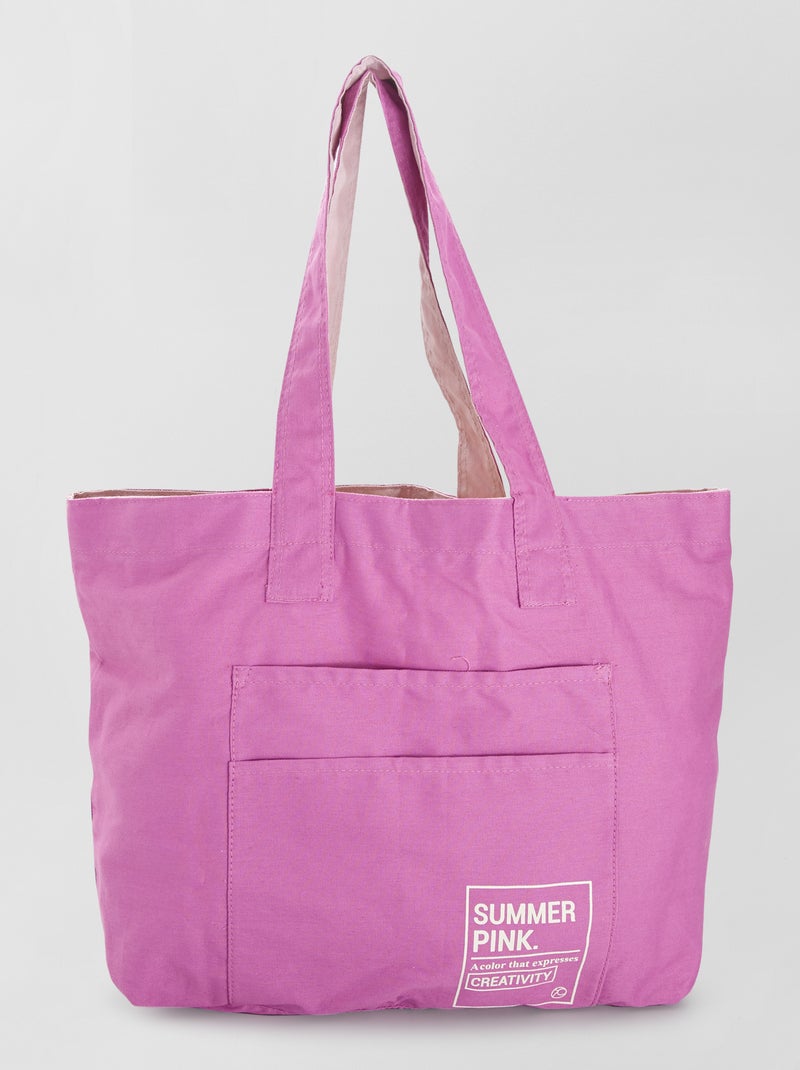 Bolso shopper reversible ROSA - Kiabi