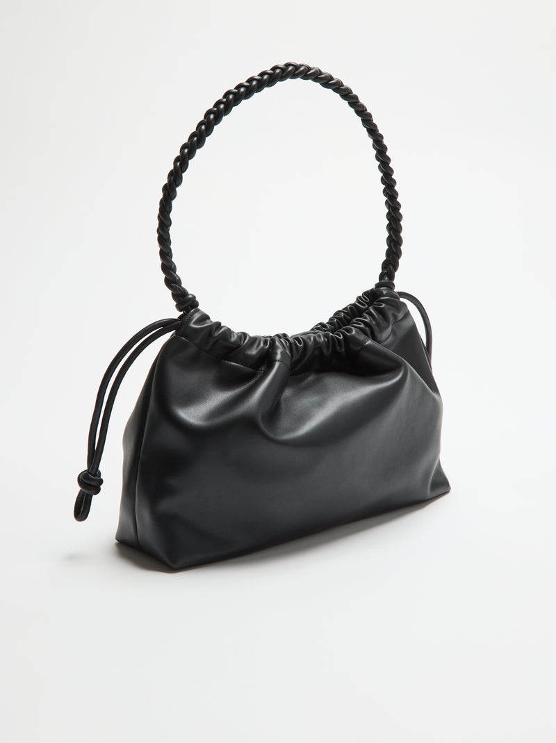 Bolso tipo saco de polipiel Negro - Kiabi