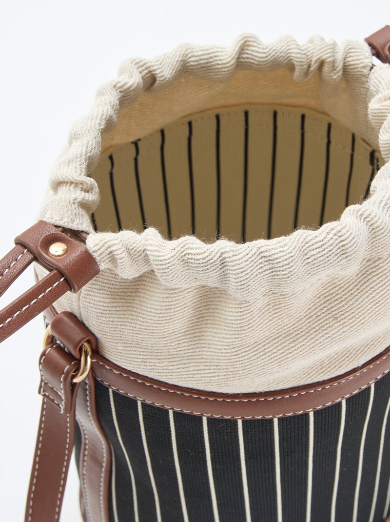 Bolso tipo saco de tela Negro - Kiabi