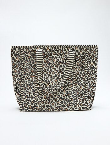 Bolso tote acolchado con estampado hindú