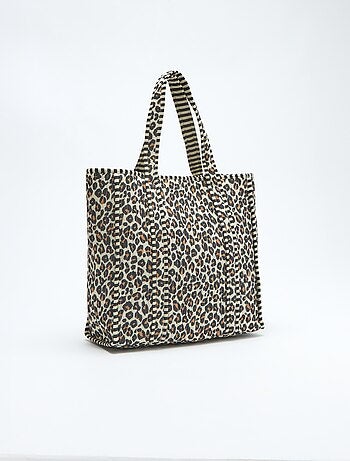 Bolso tote acolchado con estampado hindú