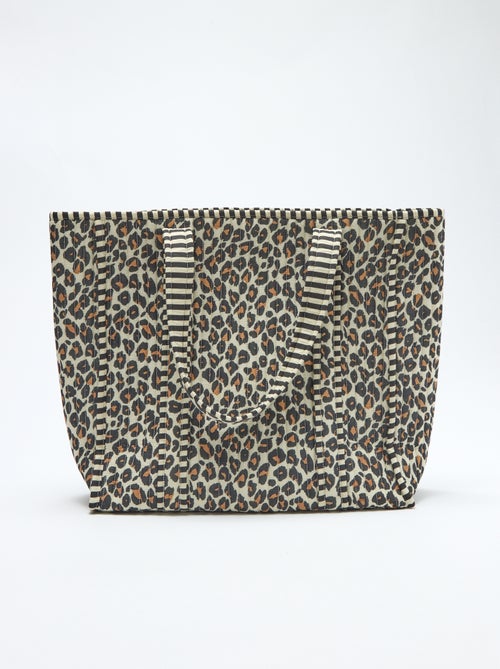 Bolso tote acolchado con estampado de leopardo - Kiabi