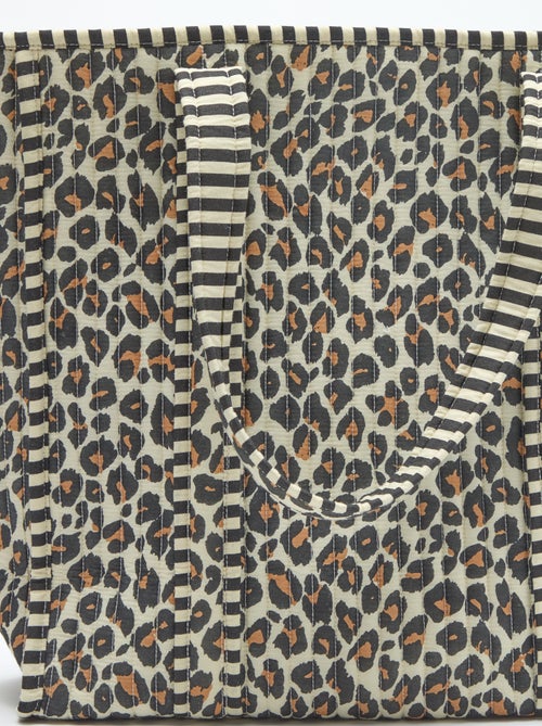 Bolso tote acolchado con estampado de leopardo - Kiabi