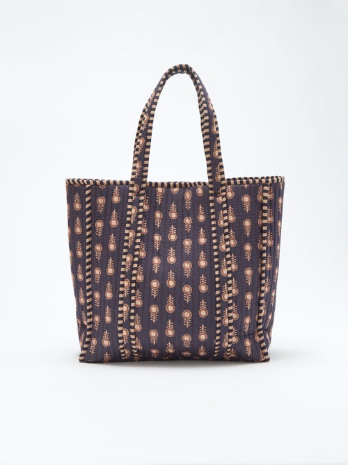 Bolso tote acolchado con motivo de flores - Kiabi