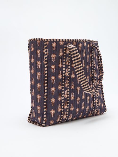 Bolso tote acolchado con motivo de flores - Kiabi