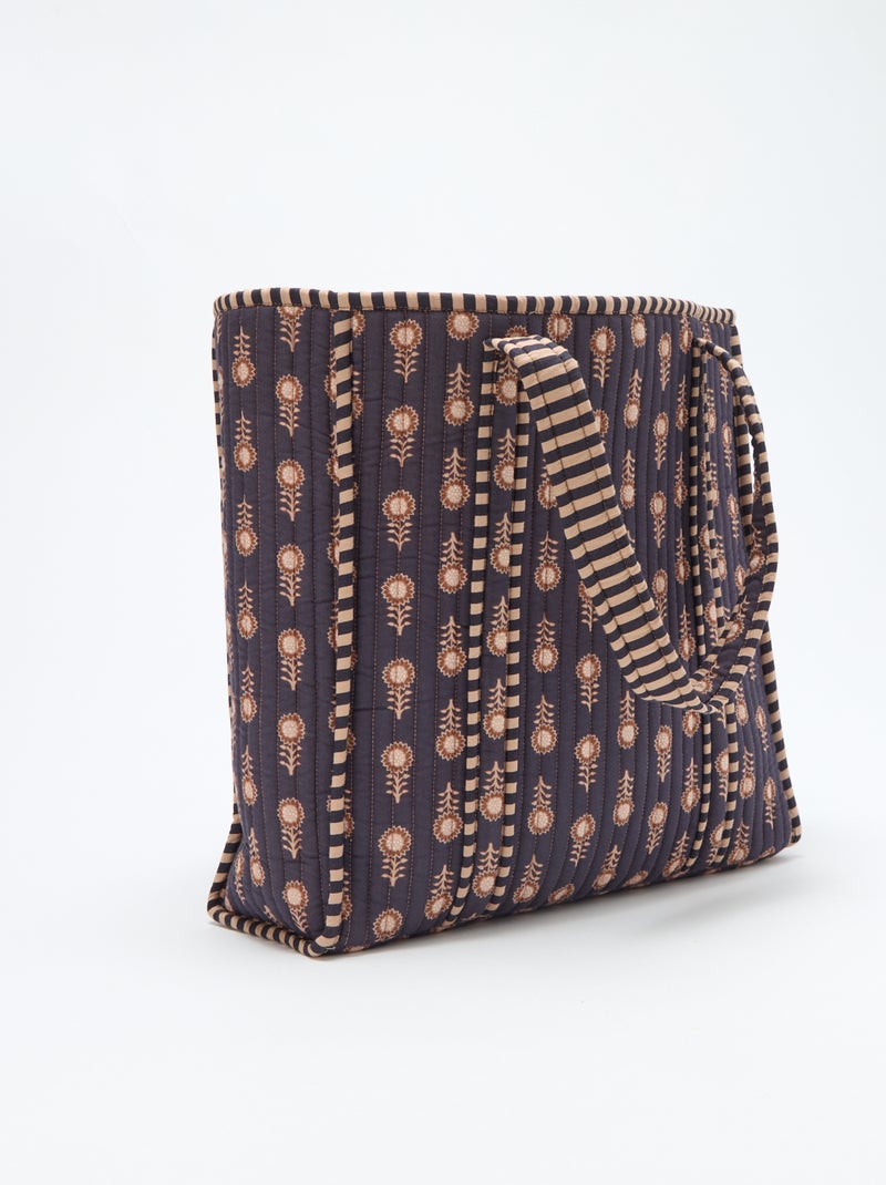 Bolso tote acolchado con motivo de flores Purpura - Kiabi