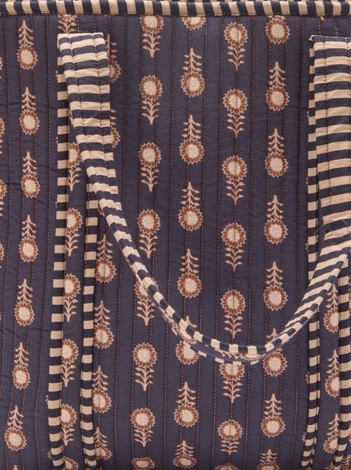 Bolso tote acolchado con motivo de flores - Kiabi